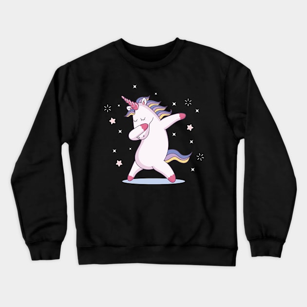 Dabbing Unicorn Pose Crewneck Sweatshirt by sanseffort